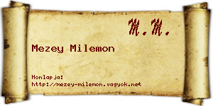 Mezey Milemon névjegykártya